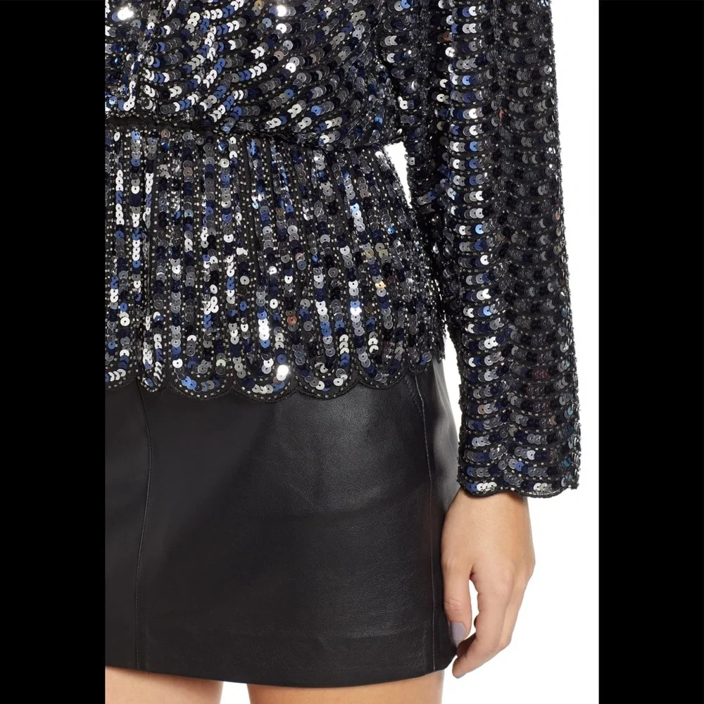 Sequins peplum top - Picture 4 of 8
